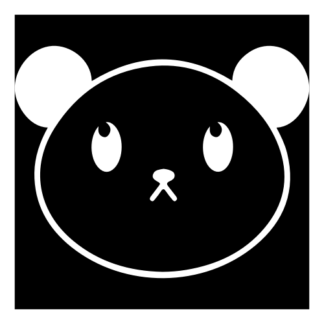 Cute Little Panda Decal (White)